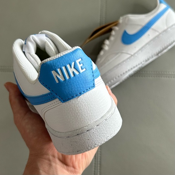 SIZE 10.5 - NIKE COURT VISION NEXT NATURE LOW WHITE UNIVERSITY BLUE - WOMENS - Picture 3 of 8